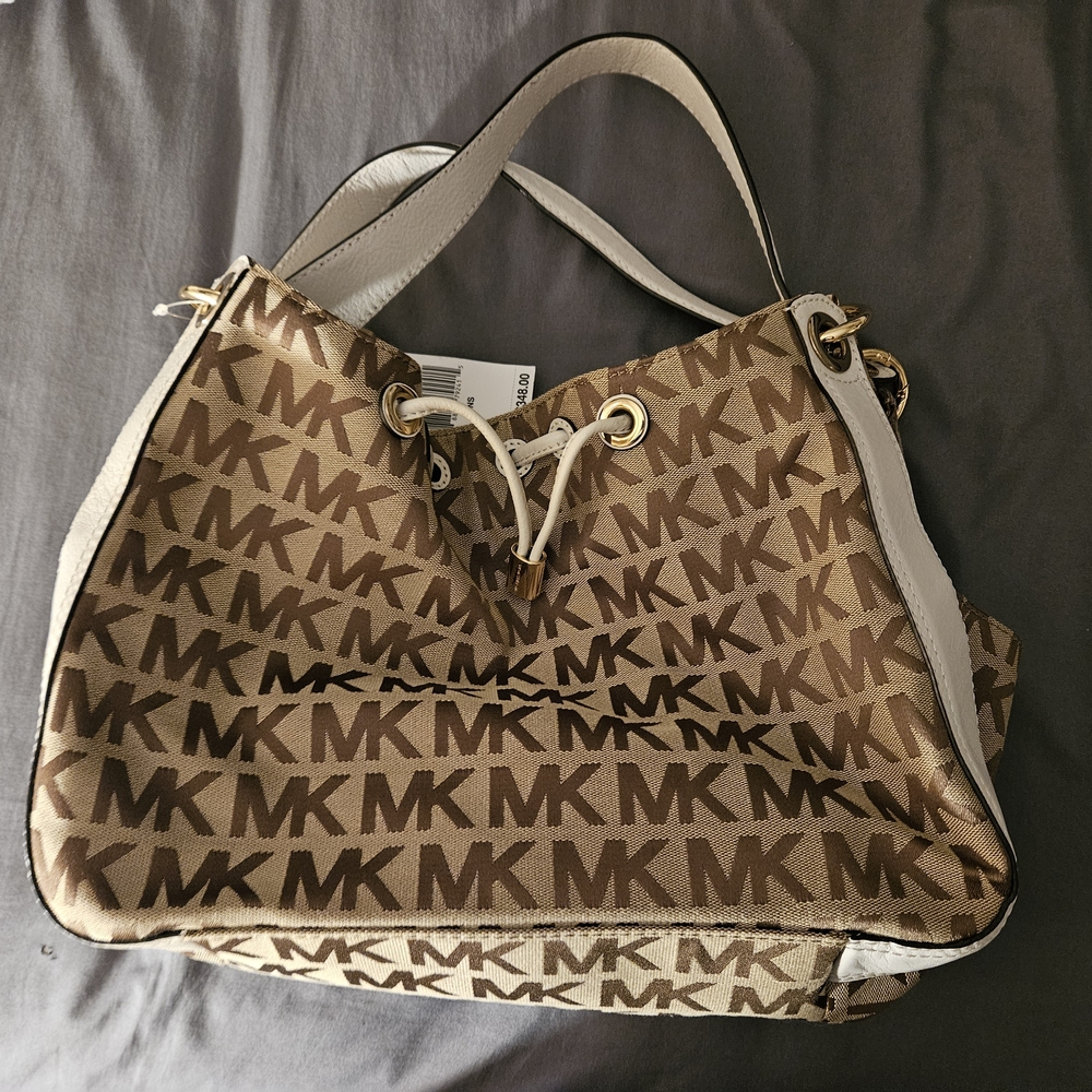 Michael Kors Brown Logo Drawstring Hobo Bag Ludlow - Picture 9 of 9